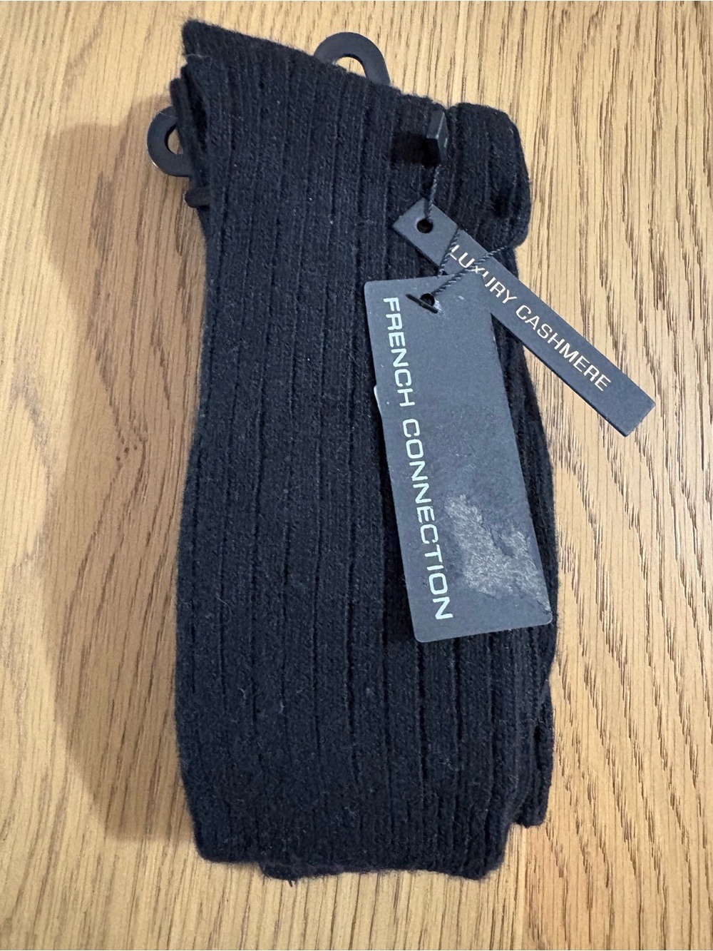 French Connection Black Ribbed Cashmere-Blend Socks - 2 Pack